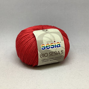 Bio Sesia 5 100% Organic Combed Cotton 4ply 163 Red 