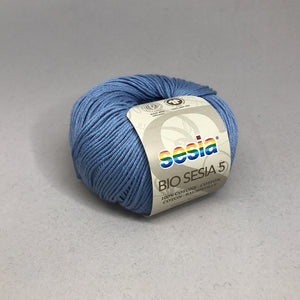 Bio Sesia 5 100% Organic Combed Cotton 4ply 4505 Medium Blue 