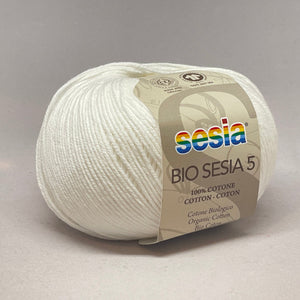 Bio Sesia 5 100% Organic Combed Cotton 4ply 910 White 