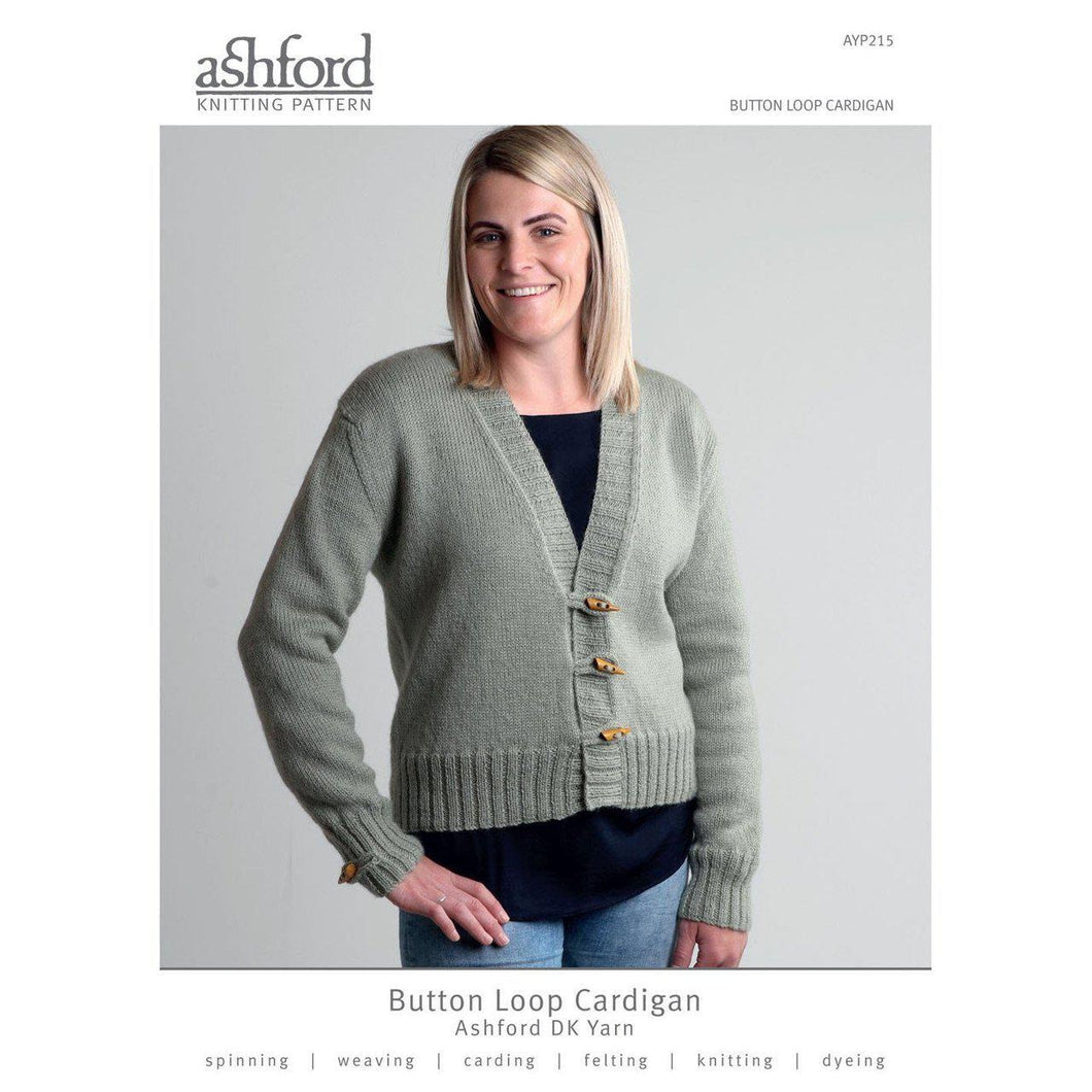 Button Loop Cardigan Pattern in Double Knit 8ply