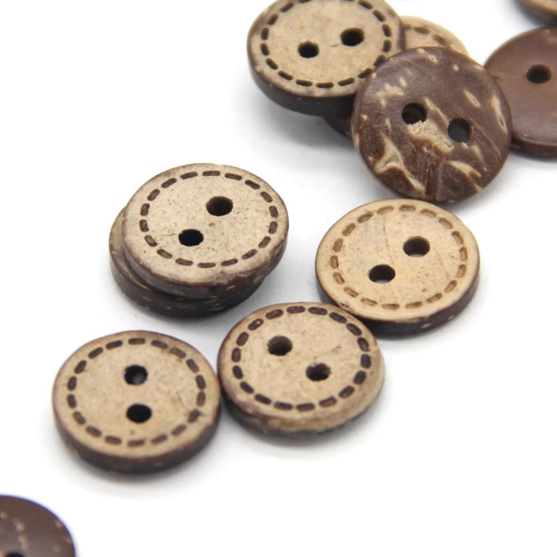 Coconut Patterned Buttons 18mm 