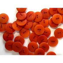 Load image into Gallery viewer, Coloured Corozo Buttons 11mm, 15mm &amp; 20mm 15mm Matt Orange 
