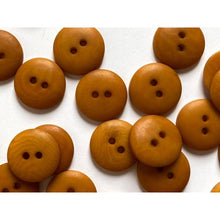 Load image into Gallery viewer, Coloured Corozo Buttons 11mm, 15mm &amp; 20mm 15mm Matt Yellow Brown Ochre 
