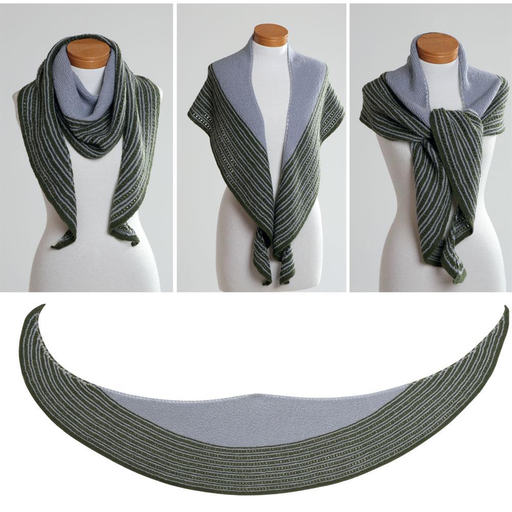 Outlet Hand Knit Shawl: Crescent Sky Shawl