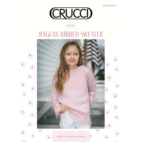 Crucci Child's Rib Raglan Sweater Pattern for DK 8ply 