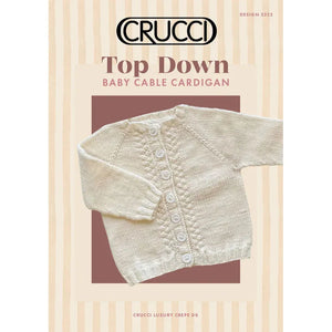 Crucci Knitting Pattern 2322 Top Down Baby Cable Cardigan 
