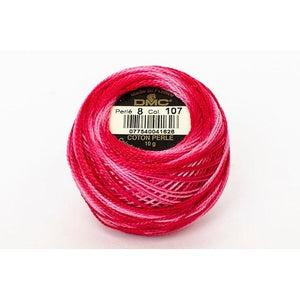 DMC Cotton Perle 8 Variegated Pinks / Reds 
