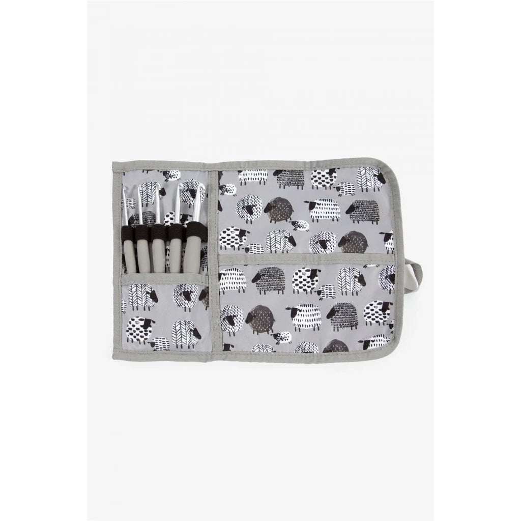 DMC Sheep Pattern Crochet Hook Case Grey 