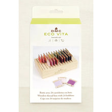 Load image into Gallery viewer, Eco Vita Wooden Thread Box with 24 Bobbins 
