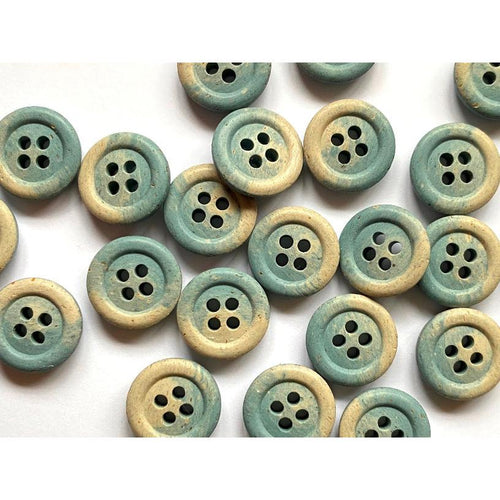 Faded Denim Button 15mm 