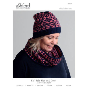 Fair Isle Hat and Cowl Pattern in Double Knit 8ply