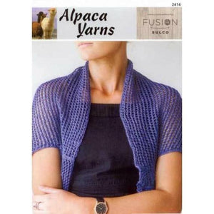 Garment and Accessory Patterns for Fusion Sulco Yarn 2414 Lady Shrug