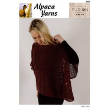 Load image into Gallery viewer, Garment and Accessory Patterns for Fusion Sulco Yarn 2424 - Crochet Throw Over Top
