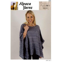 Load image into Gallery viewer, Garment and Accessory Patterns for Fusion Sulco Yarn 2429 - Seamed Lace Poncho
