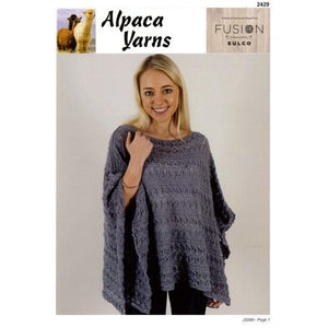 Garment and Accessory Patterns for Fusion Sulco Yarn 2429 - Seamed Lace Poncho