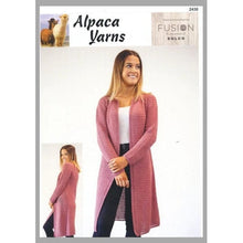 Load image into Gallery viewer, Garment and Accessory Patterns for Fusion Sulco Yarn 2430 - Crochet Ladies Long Cardigan 
