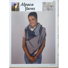 Load image into Gallery viewer, Garment and Accessory Patterns for Fusion Sulco Yarn 2437 Four Colour Shawl with tassels 
