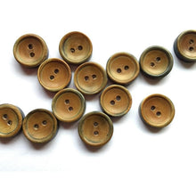 Load image into Gallery viewer, Ginger Horn Buttons 15mm 
