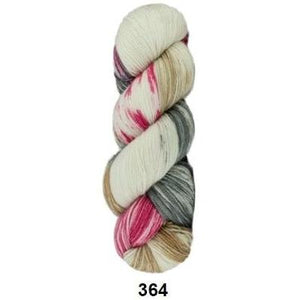 Hand Painted Socks 4ply Super Fine Merino 100g 364 Cream / Pink / Grey / Brown 