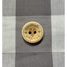 Load image into Gallery viewer, "Handmade with Love" Wooden Buttons 15mm Handmade with a Heart 
