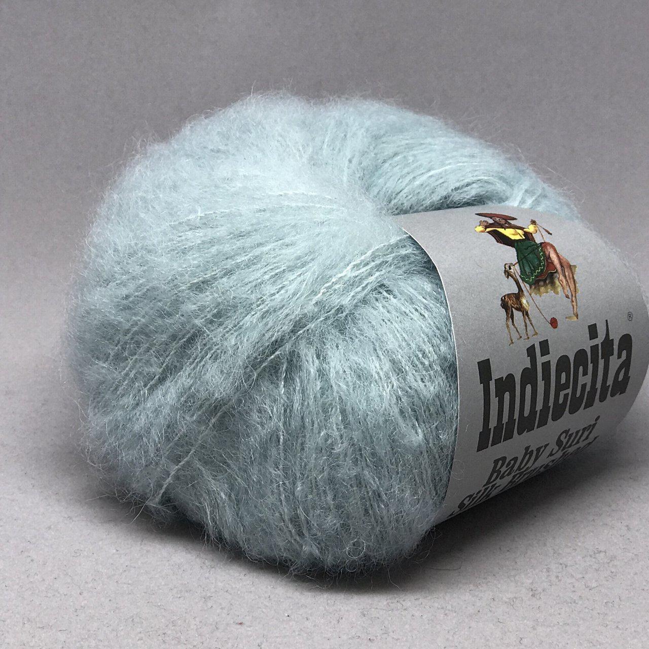 Indiecita Baby Suri Silk Brushed luxury laceweight yarn at Knitnstitch