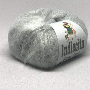 Indiecita Baby Suri Silk Brushed Alpaca Yarn Soft Kitten Grey