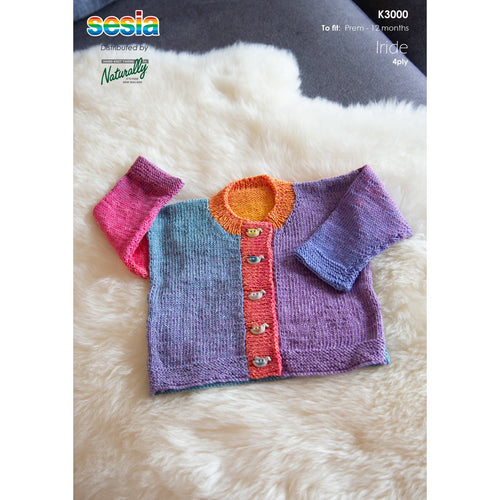 K3000 Babies Rainbow Cardigan Knitting Pattern 