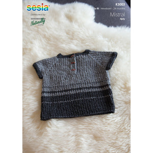 K3003 Baby Grandpa Love Vest 4ply Knitting Pattern 