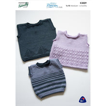Load image into Gallery viewer, K3009 Baby Singlets 4ply Knitting Pattern 
