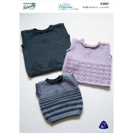 K3009 Baby Singlets 4ply Knitting Pattern 