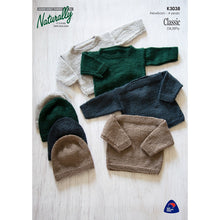 Load image into Gallery viewer, K3038 Babies Sweater &amp; Hat Set Knitting Pattern 
