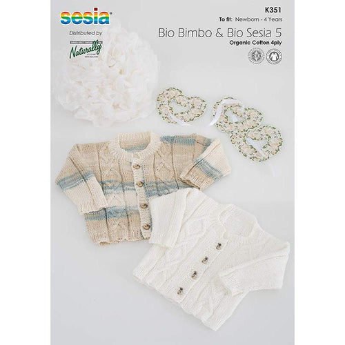 K351 Kid's Sweater and Hat set pattern for Sesia Bio Bimbo & Sesia Jeans 4 ply cottons 