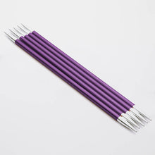 Load image into Gallery viewer, KnitPro Zing Double Pointed Needles 15cm 4.5mm Iolite 
