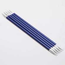 Load image into Gallery viewer, KnitPro Zing Double Pointed Needles 15cm 4mm Sapphire 
