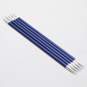 KnitPro Zing Double Pointed Needles 15cm 4mm Sapphire 