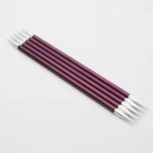 Load image into Gallery viewer, KnitPro Zing Double Pointed Needles 15cm 6mm Purple Velvet
