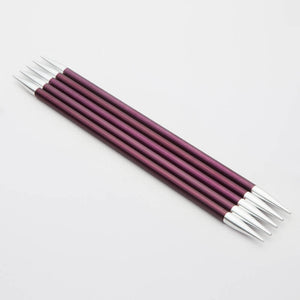 KnitPro Zing Double Pointed Needles 15cm 6mm Purple Velvet 