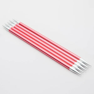 KnitPro Zing Double Pointed Needles 20cm 6.5mm Coral 