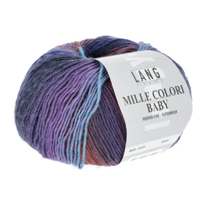 Lang Mille Colori Baby 4ply Merino Yarn 0006 Purple Pink Multi 