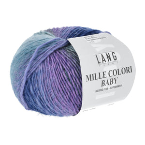 Lang Mille Colori Baby 4ply Merino Yarn 0088 Lavender Cobalt Multi 