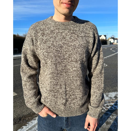 Melange Man's Sweater Knitting Pattern by PetiteKnit 