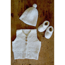 Load image into Gallery viewer, Millar Vest Hat and Booties Knitting Pattern 
