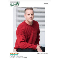 N1483 Men's Textured Panel Sweater Pattern in DK / 8Ply 