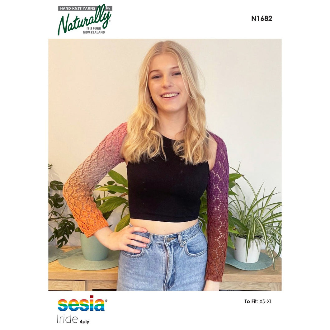 N1682 Summer Evening Lace Shrug Knitting Pattern Yarn at Knitnstitch