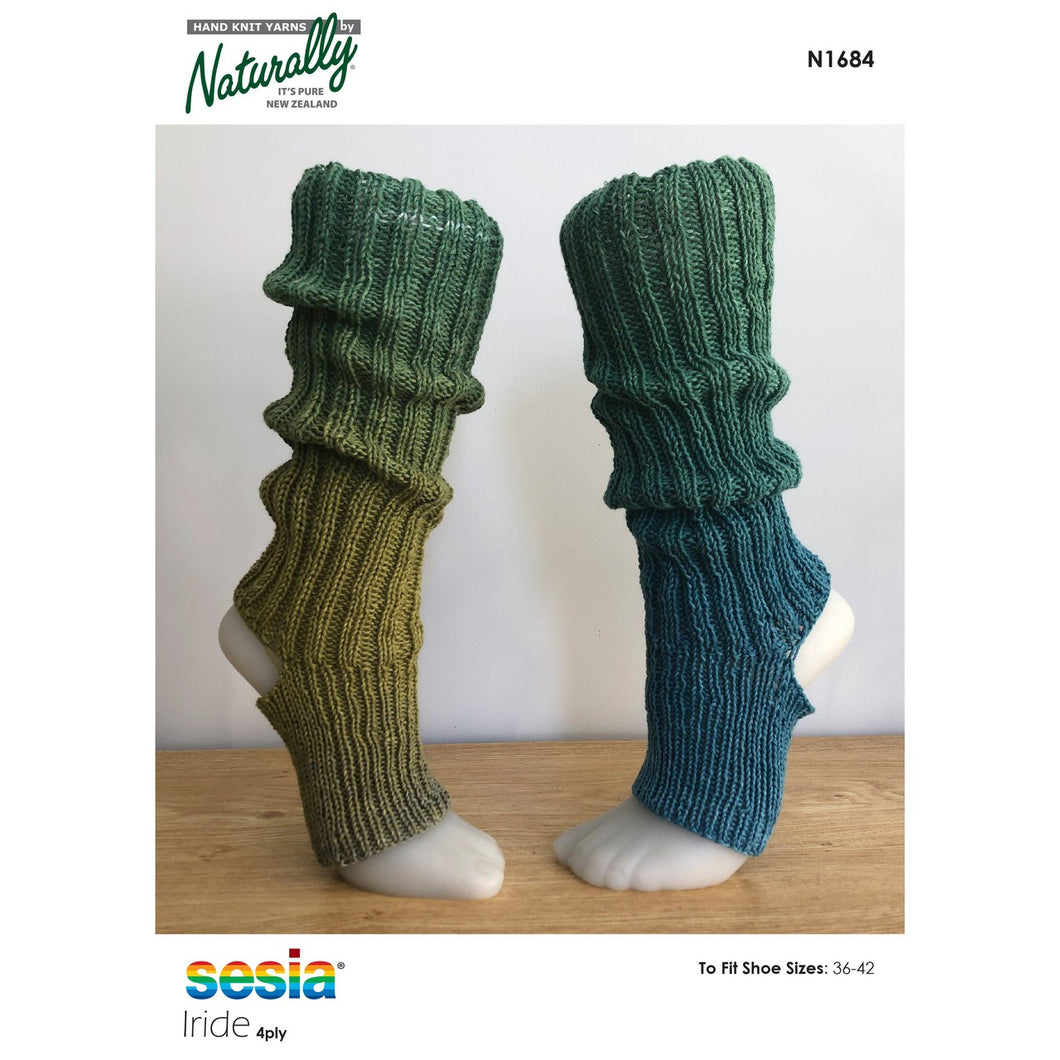 N1684 Leg Warmer Yoga Sock Knitting Pattern 