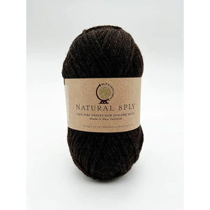 Natural Undyed NZ Wool 8ply Chocolate 