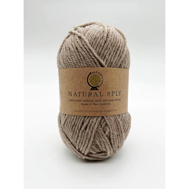 Natural Undyed 8ply NZ Wool in 50g balls now in store at Knitnstitch