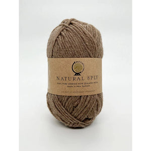Natural Undyed NZ Wool 8ply Walnut 