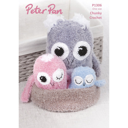P1306 Crochet Owls with Nest Pattern 