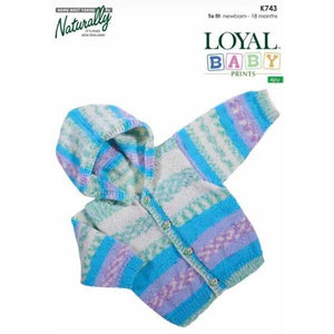 Patterns for Babies & Children designed in Naturally Loyal 4ply and Baby Prints K743 Hoodie Jacket